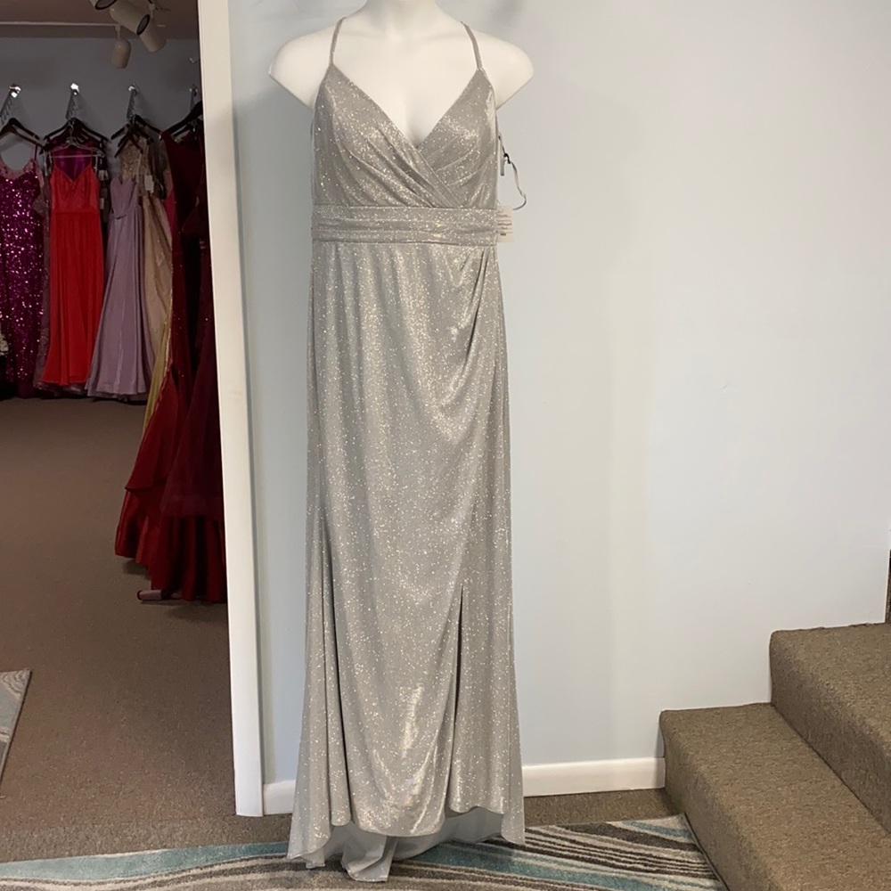 Silver MacDuggal Prom Dress